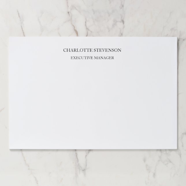 Trendy Professional White Plain Simple Minimalist Paper Pad (Front)
