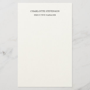 Trendy Professional White Plain Simple Minimalist Stationery