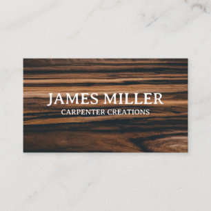 Trendy Professional Wooden Carpentry Construction Business Card