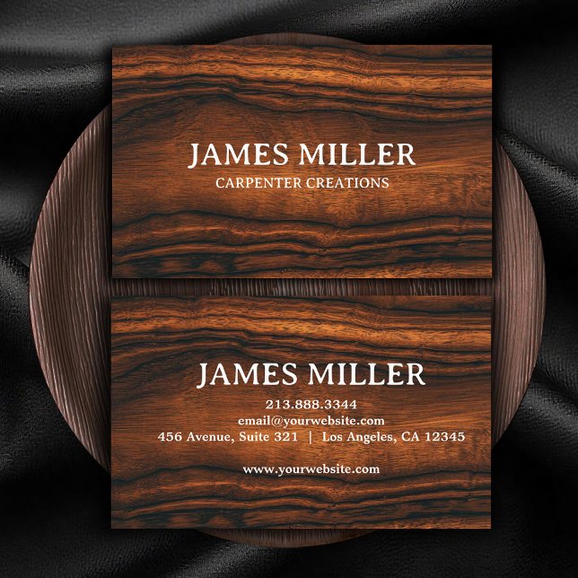 Trendy Professional Wooden Carpentry Construction  Business Card (Creator Uploaded)