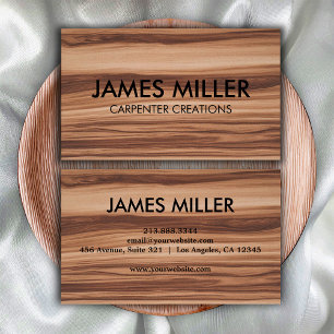 Trendy Professional Wooden Carpentry Construction Business Card