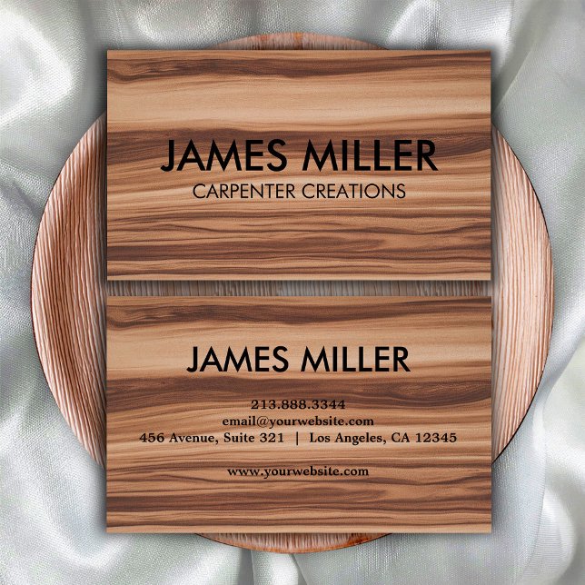 Trendy Professional Wooden Carpentry Construction  Business Card (Creator Uploaded)