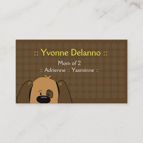 Trendy Puppy Dog Business / Mommy Calling Card Business Cards