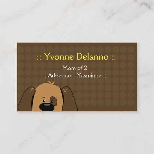 Customizable Trendy Puppy Dog Business / Mommy Calling Card Business Cards