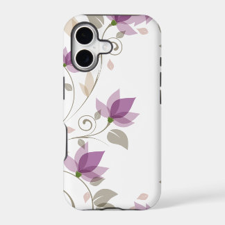 Trendy Purple Abstract Floral iPhone 17 Case