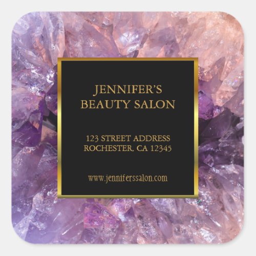 Trendy purple amethyst professional labels