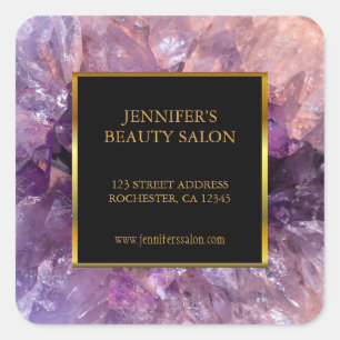 Trendy purple amethyst professional labels