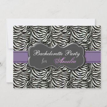 trendy Purple Bachelorette Party Invitations