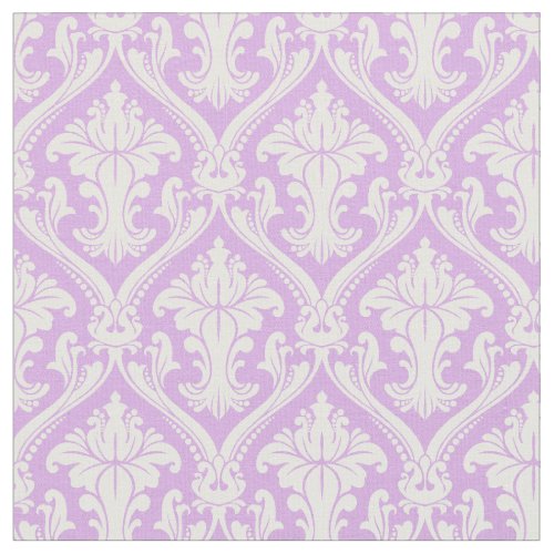 Trendy Purple Baroque Damask Pattern Fabric