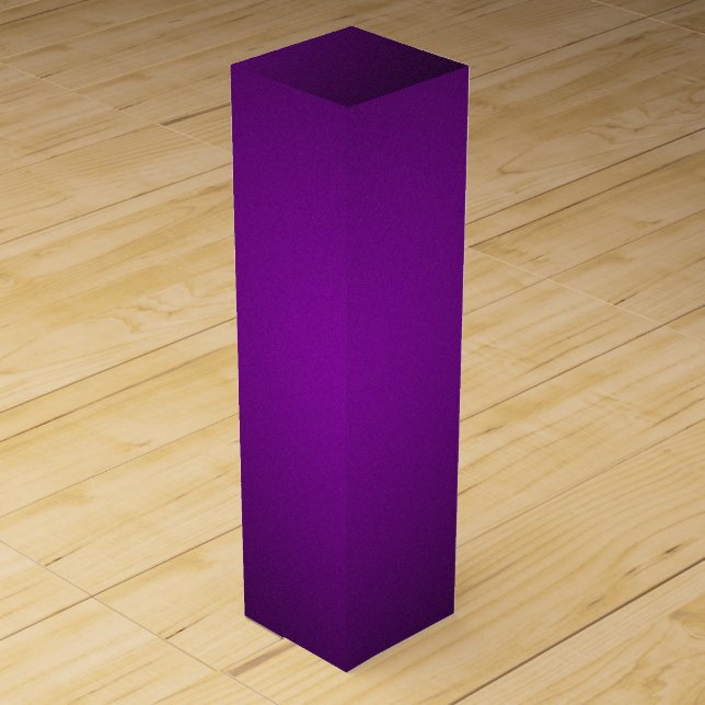 Trendy Purple-Black Grainy Vignette Wine Box (Front)