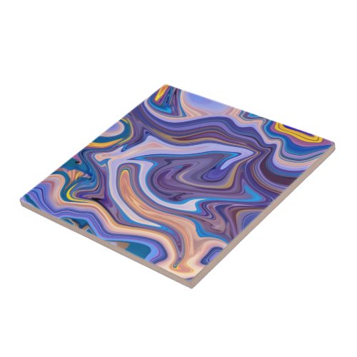 Trendy Purple Blue Marble Stone _ Abstract Texture Ceramic Tile