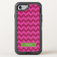 Trendy Purple Chevron Monogram OtterBox Defender iPhone 8/7 Case