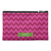 Trendy Purple Chevron Monogram Travel Bag