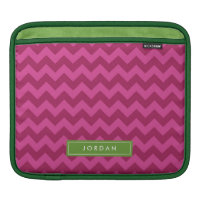 Trendy Purple Chevron Personalize with Name iPad Sleeve