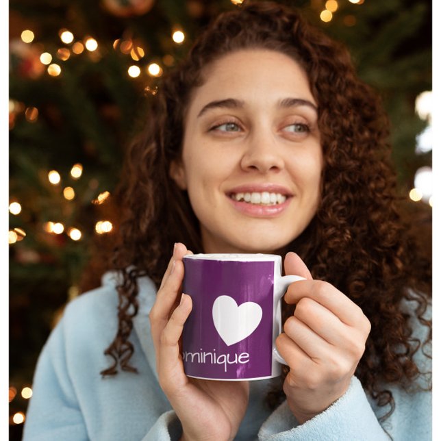 Trendy Purple - Coffee Mug With A Heart (Mockup 1)