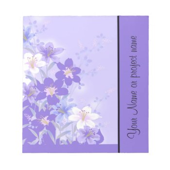 Trendy Purple Floral Notebook Template Notepad by Dmargie1029 at Zazzle