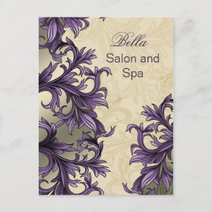 trendy purple flourish business ThankYou Cards