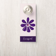 Trendy Purple Flower Doodle Occupied / Vacant