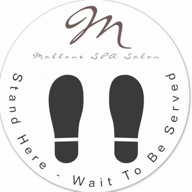 Trendy Purple Glitter SPA Wait Here Floor Sticker (Front)