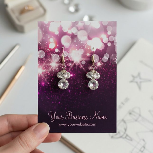 Trendy Purple Glitter Sparkle Earring Cards (Creator Uploaded)