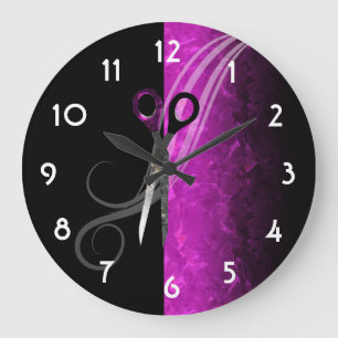Trendy purple hair salon clock