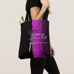 Trendy purple hair salon tote bag