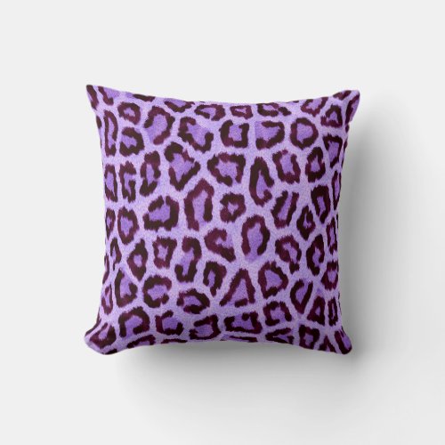 Trendy Purple Leopard Pattern Throw Pillow