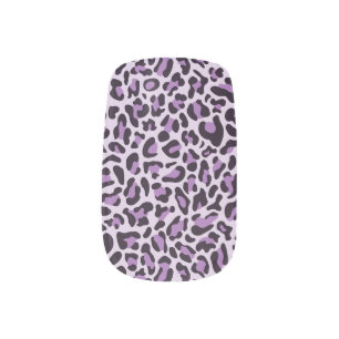 Trendy Purple Leopard Print Minx Nail Art