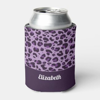 Trendy purple leopard spot pattern with name