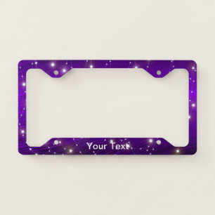 Trendy Purple Metallic Lights Graphic License Plate Frame