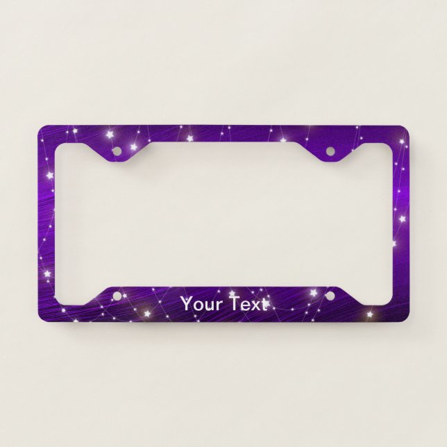 Trendy Purple Metallic Lights Graphic License Plate Frame (Front)