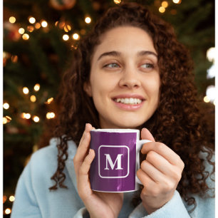 Trendy Purple - Monogram Coffee Mug