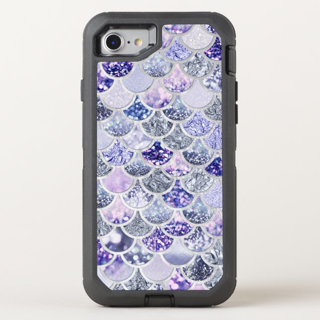 Trendy Purple Ombre Glitter Mermaid Fish Scales Otterbox iPhone Case (Back)