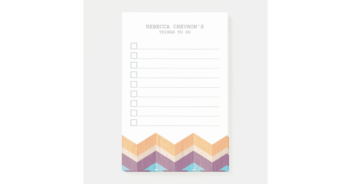 Trendy Purple Orange &amp; Blue Chevron To Do List Post-it Notes | Zazzle