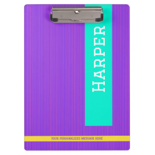 Trendy Purple Personalized Name Clipboard