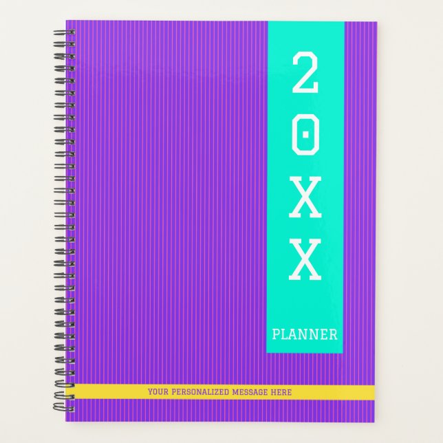 Trendy Purple Personalized Name  Planner (Front)