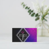 Trendy purple, pink and black appointment cards (Standing Front)
