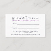 Trendy purple, pink and black appointment cards (Back)