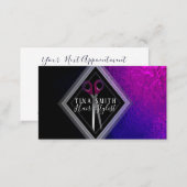 Trendy purple, pink and black appointment cards (Front/Back)