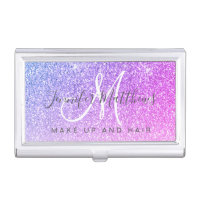 Trendy Purple Pink Glitter Makeup Artist Hair