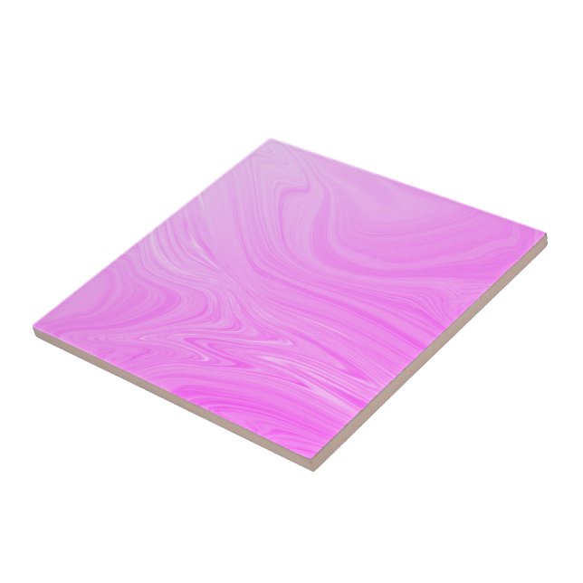 Trendy Purple Pink Marble Stone - Abstract Ceramic Tile (Side)