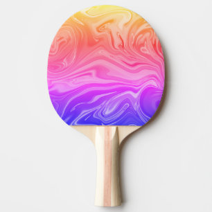 Trendy Purple Red Yellow Abstract Ping Pong Paddle