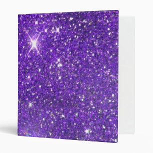 Trendy Purple Sparkling Glitter Glitz 3 Ring Binder