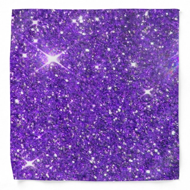 Trendy Purple Sparkling Glitter Glitz Bandana (Front)