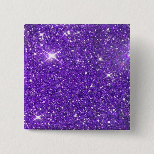 Trendy Purple Sparkling Glitter Glitz Button (Front)