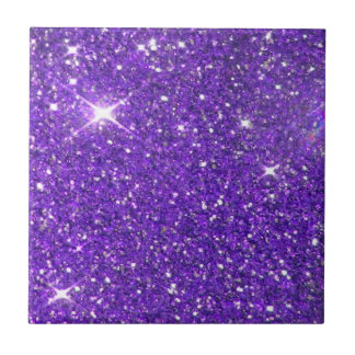 Trendy Purple Sparkling Glitter Glitz Ceramic Tile
