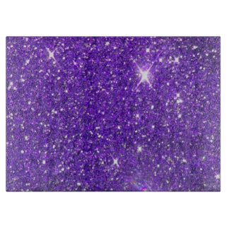 Trendy Purple Sparkling Glitter Glitz Cutting Board