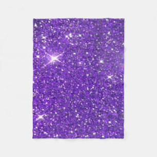 Trendy Purple Sparkling Glitter Glitz Fleece Blanket