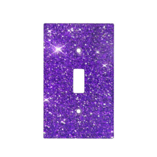 Trendy Purple Sparkling Glitter Glitz Light Switch Cover