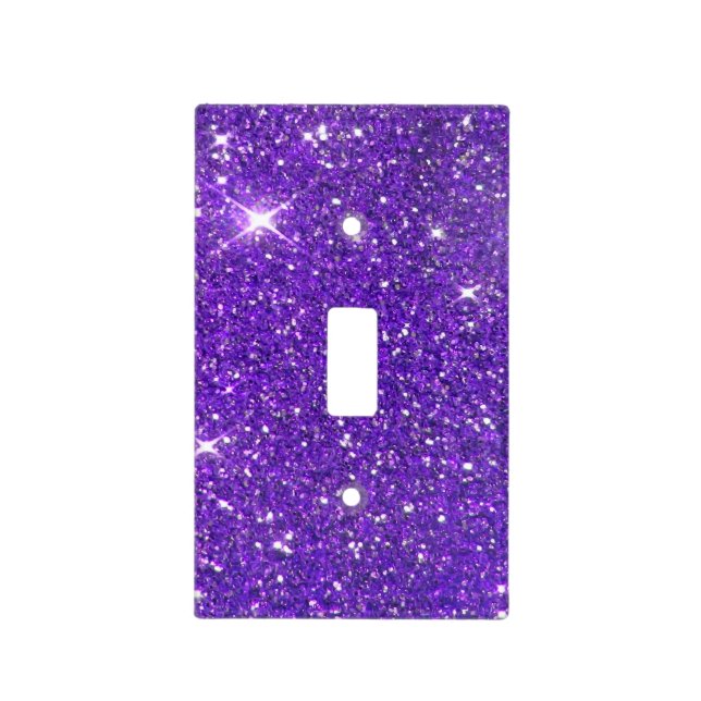 Trendy Purple Sparkling Glitter Glitz Light Switch Cover (Front)